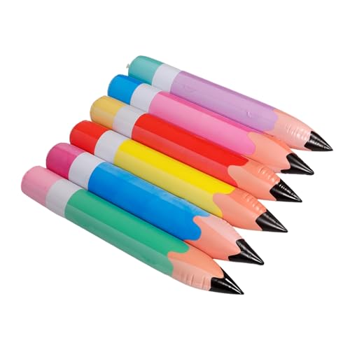 OKUMEYR 6st Aufblasbarer Bleistift Riesige Foto-requisite Mit Bleistift Buntstifte Aufblasen Lustiger Großer Bleistift Jumbo Federmäppchen Süß Bleistifte Aufblasen Pastell Party Pvc von OKUMEYR