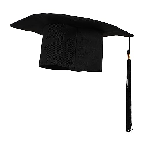 OKUMEYR Abschluss Junggesellen hut Absolvent Hut Kappen 2022 Bachelor-Master-Kappe Abschlusshüte Clip abschlussfeier graduation cap Doktorhut Unisex-Abschlussmütze Polyester Black von OKUMEYR