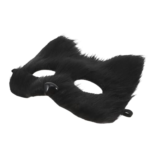 OKUMEYR Pelzige Fuchsmaske halbe Tiermaske für Erwachsene Maskerade Party-Zubehör von OKUMEYR