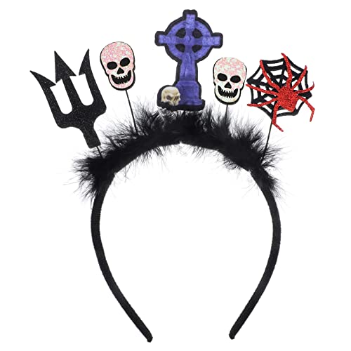 OKUMEYR Halloween-stirnband Frauen Kopfschmuck Halloween-haargummis Kopfschmuck Requisiten Halloween-haare Halloween-haarreifen Kostüme Für Erwachsene Haarpflegezubehör Gefühlt Black von OKUMEYR