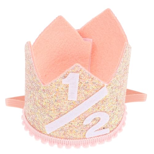 OKUMEYR Kindergeburtstagshut Geburtstagshut prop kleine Prinzenkrone Haargummi Stirnband Kronkorken Partyhut für Kinder Kuchen schmücken Zylinder Kopfbedeckung Baby Requisiten Polyester von OKUMEYR