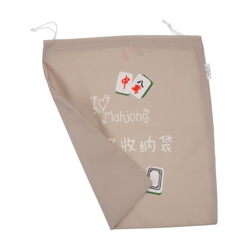 OKUMEYR Mahjong-Aufbewahrungstasche Mahjong-Tragetasche Mahjong-Tasche Mit Kordelzug Mahjong-fliesenhalter Zur Aufbewahrung Nur Mahjong-Fall Mahjong-Einkaufstasche Khaki Oxford-Stoff von OKUMEYR