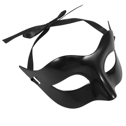 OKUMEYR Maskerade-halbmaske Für Männer Maskerade-party Cosplay-kostüm Halloween Für Männer Schwarze Einfache Halbmaske von OKUMEYR