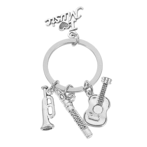 OKUMEYR Musik Schlüsselanhänger Ring Schlüsselbretter Für Die Wand Ausziehbarer Ausweishalter Dekorative Geldbörsenanhänger Federschlüssel Armband Schlüsselanhänger Zinklegierung Silver von OKUMEYR