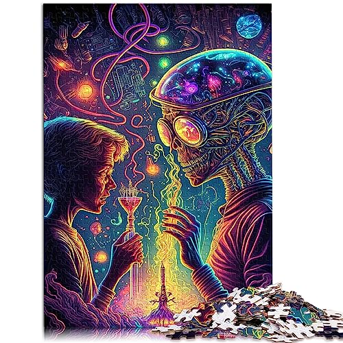 Alien Monster für Erwachsene Puzzles 1000 Teile Holzpuzzle für Erwachsene Family Impossible Puzzle29,5" x 19,7"/75 * 50cm. von OLIKED