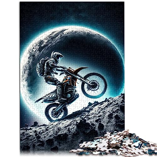 Astronaut fährt Motorrad, Holzpuzzle für Erwachsene, 1000 Teile, für Erwachsene und Kinder ab 12 Jahren, tolles Geschenk, 29,5 x 19,7 Zoll/75 x 50 cm. von OLIKED