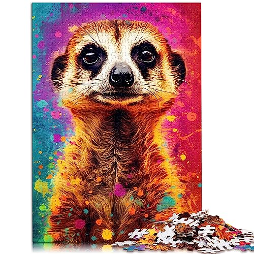 Buntes Erdmännchen Puzzle mit 1000 Teilen. Puzzles aus Pappe für Kinder ab 12 Jahren Erwachsene und Kinder. 26 x 38 cm (10,27 x 20,47 Zoll). von OLIKED