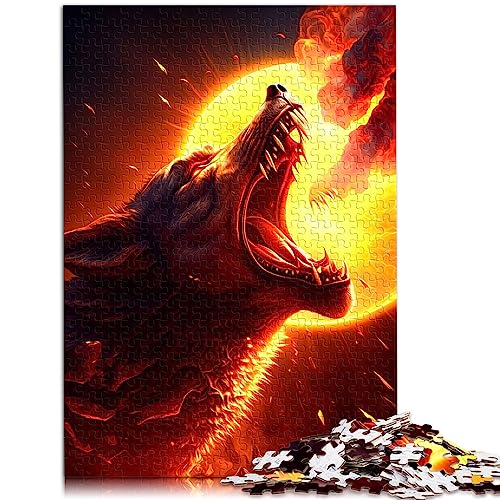 Fantasy Wolf Holzpuzzle für Erwachsene, 1000 Teile, Puzzle, Geschenke für Erwachsene Erwachsene, 29,5 x 19,7 Zoll/75 x 50 cm. von OLIKED