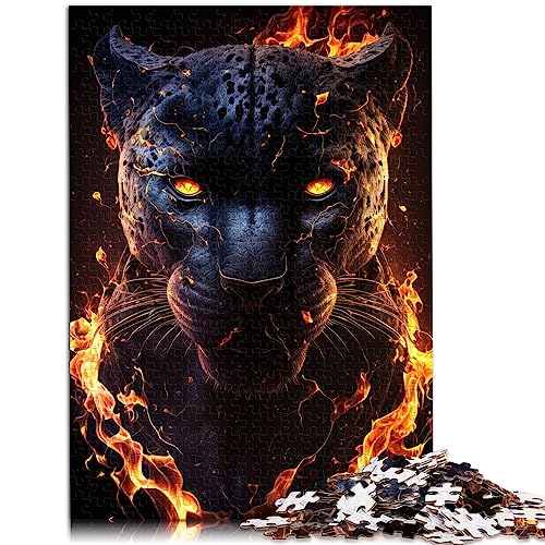 Feurige Flammen Black Panther Puzzles für KinderPuzzles aus Pappe 1000 Teile Puzzles Spielzeug 10,27" x 20,47"/26 * 38cm. von OLIKED