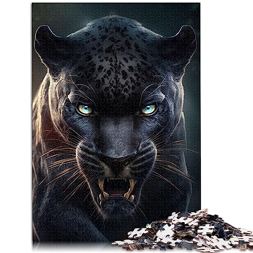 OLIKED Feuriges Panther Puzzle für Kinder. Papppuzzle, 1000 Teile, Puzzle für Erwachsene, Geschenke, 26 x 38 cm von OLIKED