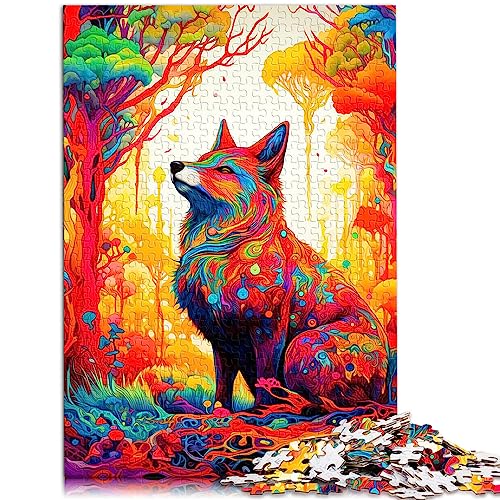 Fox Wooden Puzzles Puzzles für Erwachsene 1000 Teile für Erwachsene Kinder Gutes Geschenk für Erwachsene Kinder29,5" x 19,7"/75 * 50cm. von OLIKED