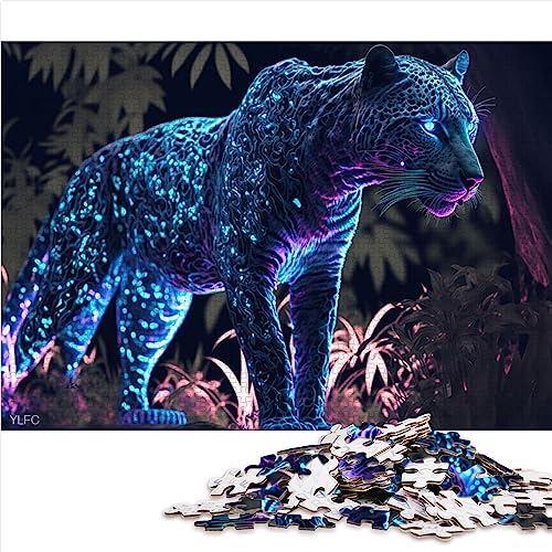 Jaguar Puzzles für Erwachsene, Puzzle aus Pappe, 1000 Teile, für Erwachsene, Heimdekoration, Puzzle 10,27 x 20,47 Zoll/26 x 38 cm. von OLIKED