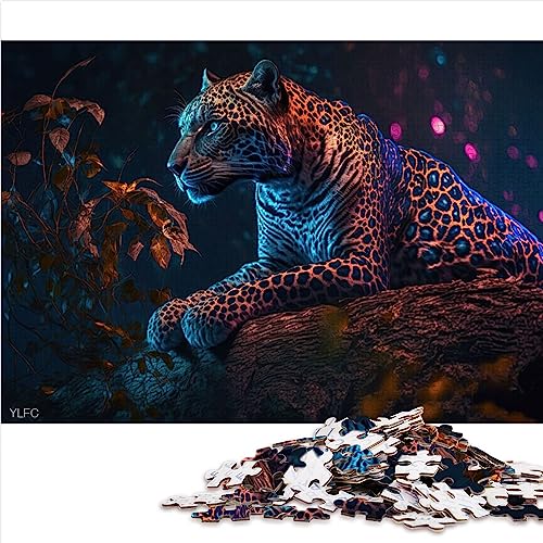 Jaguar Tier Puzzle für Erwachsene, Papppuzzles, Puzzle für Erwachsene, 1000 Teile, Funsland Peg, 10,27 x 20,47 Zoll/26 x 38 cm. von OLIKED