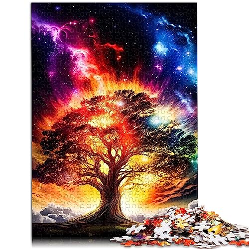 Kosmischer Baum des Lebens, 1000 teiliges Puzzle für Erwachsene, Holzpuzzle, Lernpuzzle, Familienspiel, 29,5 x 19,7 Zoll/75 x 50 cm. von OLIKED