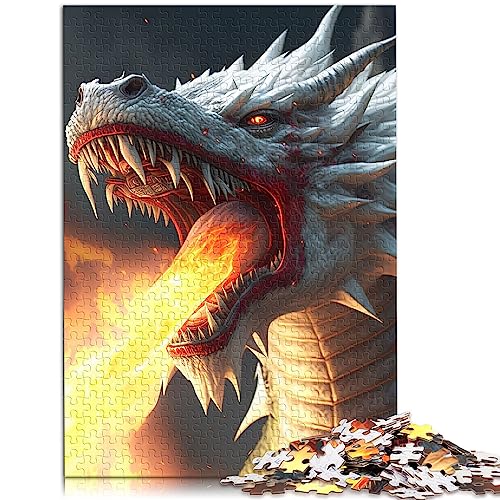 Mystischer Drache Kunstwerk Puzzle, 1000 Teile, Holzpuzzle für Erwachsene und Kinder ab 12 Jahren, Lernspielzeug, Familienspiele, 29,5 x 19,7 Zoll/75 x 50 cm. von OLIKED