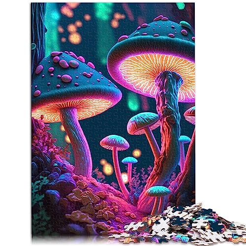 Psychedelische Pilze Puzzles 1000 Teile Puzzle für Erwachsene Puzzle Papppuzzles für Erwachsene Kinder ab 12 Jahren Anspruchsvolles Spiel 10,27" x 20,47"/26 * 38cm. von OLIKED