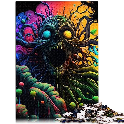 Puzzle Geschenk psychedelisches Monster Holzpuzzle 1000 Teile Puzzle für Erwachsene für Erwachsene Kinder ab 12 Jahren Staycation Kill Time29,5" x 19,7"/75 * 50cm. von OLIKED