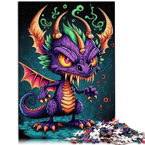 Puzzle den niedlichen, Aber bösen Drachen Erwachsene, 1000 Teile Puzzle, Papppuzzles, herausfordernd zu lösen, Aber lustig und humorvoll, 10,27 x 20,47 Zoll/26 x 38 cm. von OLIKED