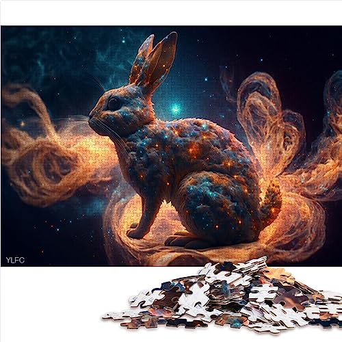 Puzzle für Erwachsene, Hase, Papppuzzle, 1000 Teile, Puzzle für Erwachsene, Puzzle für Erwachsene, Geschenke, 10,27 x 20,47 Zoll/26 x 38 cm. von OLIKED