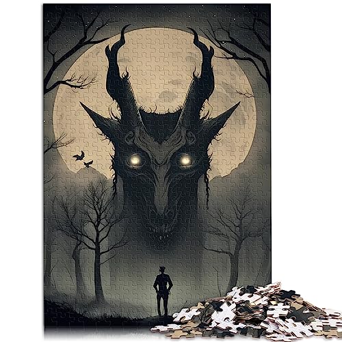 Puzzle für Erwachsene, Horror Kunst für Erwachsene, 1000 Teile, Puzzle Geschenke, Holzpuzzle für tolle Geschenke für Weihnachten, 29,5 x 19,7 Zoll/75 x 50 cm. von OLIKED