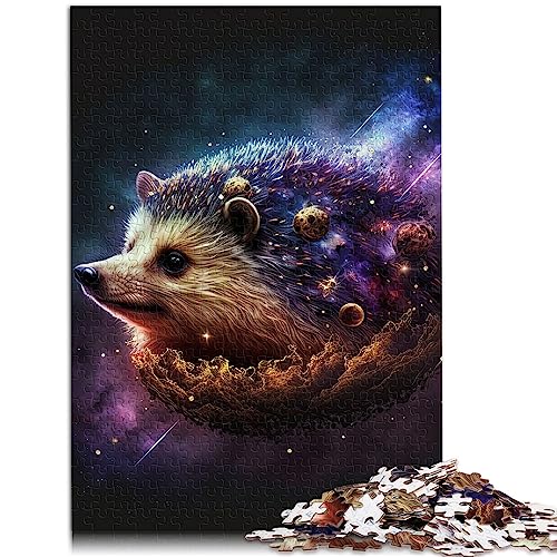 Puzzle für Erwachsene, bunter Igel für Erwachsene, 1000 teiliges Puzzle, Papppuzzles für Erwachsene und Kinder ab 12 Jahren, Heimdekorationspuzzle / 26 x 38 cm. von OLIKED