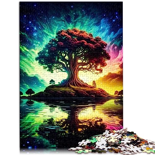 Puzzle für Erwachsene, kosmischer Baum des Lebens, Papppuzzles, 1000 Puzzles für Erwachsene, für Erwachsene und Heimdekoration, Puzzlespielzeug, 26 x 38 cm. von OLIKED