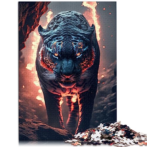 Puzzle für Erwachsene Feuertiger Papppuzzles Puzzles für Erwachsene 1000 für Erwachsene und Kinder ab 12 Jahren Puzzle Familienunterhaltungsspielzeug /26 * 38cm. von OLIKED