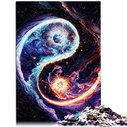 Puzzle für Kinder, Feuer und EIS, Yin und Yang, 1000 teilige Puzzles für Erwachsene und Kinder, Holzpuzzle für Erwachsene, Familie, tolle Geschenke für 75 x 50 cm. von OLIKED