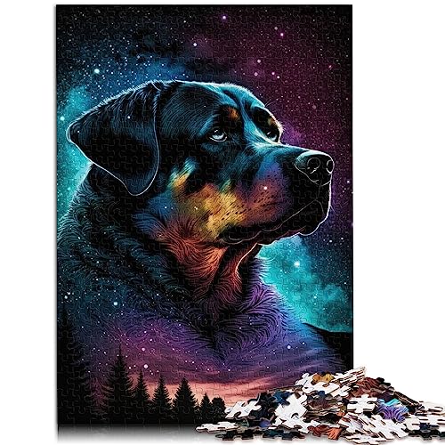 Puzzle für Kinder, Rottweiler Stil, Papppuzzles, 1000 Teile, für Erwachsene, Denksportaufgabe, 10,27 x 20,47 Zoll/26 x 38 cm. von OLIKED