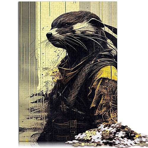 Puzzles Coole gelbe Otter Samurai Puzzles 1000 Teile für Erwachsene Holzpuzzles für Erwachsene Familienheimdekoration Puzzles29,5" x 19,7"/75 * 50cm. von OLIKED