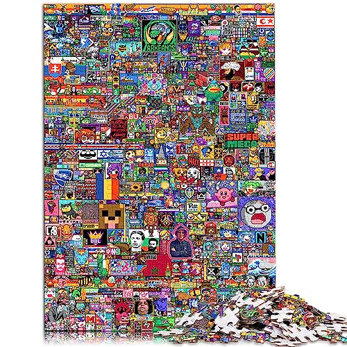 Puzzles World Pixel Art 1000 teilige Puzzles für Erwachsene Papppuzzles für Erwachsene und Kinder ab 12 Jahren Herausforderungsspielzeug 10,27" x 20,47"/26 * 38 cm. von OLIKED