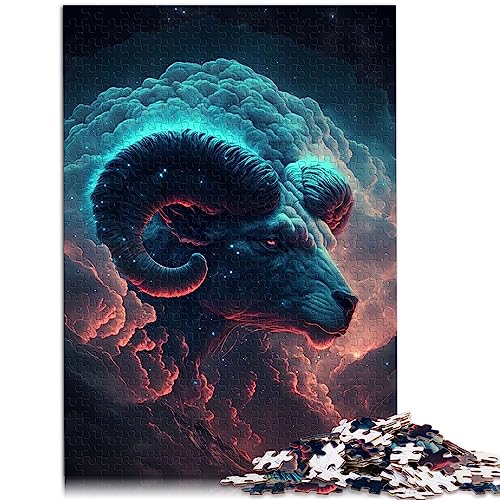 OLIKED Puzzle für Erwachsene, Fiery Cloud Aries, Holzpuzzle, 1000 Teile, 29,5 x 19,7 Zoll/75 x 50 cm von OLIKED