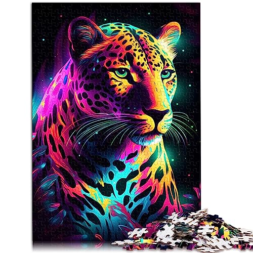 Puzzles für Erwachsene, Neon Leoparden Papppuzzles, 1000 teiliges Puzzlespiel für Erwachsene und Kinder ab 12 Jahren, Geschenk für Geburtstage, 26 x 38 cm. von OLIKED