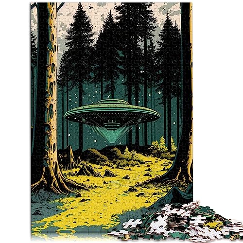 UFO Art 1000 teiliges Puzzle für Erwachsene, Puzzles aus Pappe für Erwachsene, Kinder ab 12 Jahren, Spielzeug Gedankenspiel, 10,27 x 20,47 Zoll/26 x 38 cm. von OLIKED