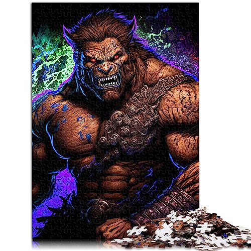 Werwolf Krieger, Holzpuzzle, 1000 Teile, Puzzle für Erwachsene und Kinder ab 12 Jahren, Teenager, Kinder, 1000 Teile, 29,5 x 19,7 Zoll/75 x 50 cm. von OLIKED