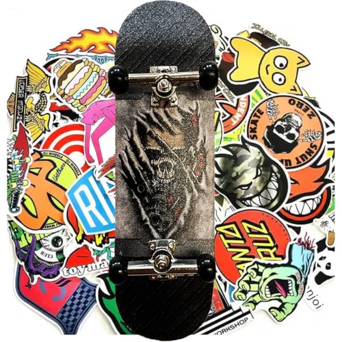 OLLIE TRICK Finger Skate Profi Holz Finger Skateboard Finger Skateboard mit Zubehör in Geschenkbox und 20 Stickern (Scrub) von OLLIE TRICK