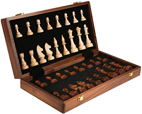 OLOTU Spielzeug Schach Schach Massivholz Erwachsene High-End-Geschenkanzug Faltbare Aufbewahrungsbox Schachset Speziell für Schachspiel 2 Extra Queens Schachbrett Schachset von OLOTU