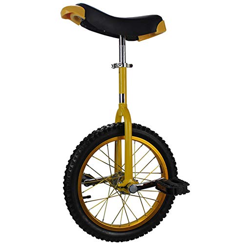 OLSDXAWQ, 16/18/20-Zoll-Rad-Einrad, rutschfeste Räder-Einrad, Erwachsenenfahrräder, Einrad, höhenverstellbare Mountainbikes for Erwachsene, rutschfestes Butyl Mountain(Yellow,16inch) von OLSDXAWQ