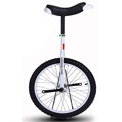 OLSDXAWQ, 16-Zoll-Rad-Einrad for Kinder mit Leichtmetallfelge, extra dickem Reifen und stabilem Aufbewahrungsständer, Balance-Radfahren, Übung, Fitness for Erwachsene(White) von OLSDXAWQ