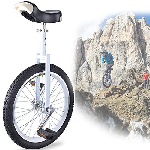 OLSDXAWQ, 18-Zoll-Einrad, verstellbares Outdoor-Einrad, rutschfeste Reifen, mit stabilem Aufbewahrungsständer, Balance-Radfahren, Übungsfitness for Erwachsene(White) von OLSDXAWQ