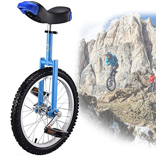 OLSDXAWQ, 18-Zoll-Einräder for Erwachsene, Einrad mit rutschfesten Rädern, Bergreifen, Reiten, Selbstausgleichsübung, Laufradfahren, Outdoor-Sport, Fitnessübung(Blue) von OLSDXAWQ