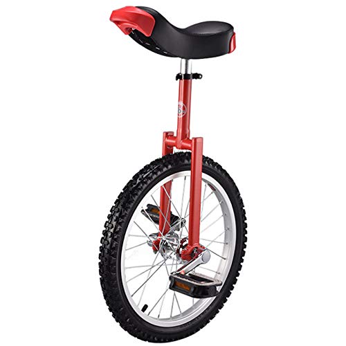 OLSDXAWQ, 18-Zoll-Einräder for Erwachsene, Einrad mit rutschfesten Rädern, Bergreifen, Reiten, Selbstausgleichsübung, Laufradfahren, Outdoor-Sport, Fitnessübung(Red) von OLSDXAWQ