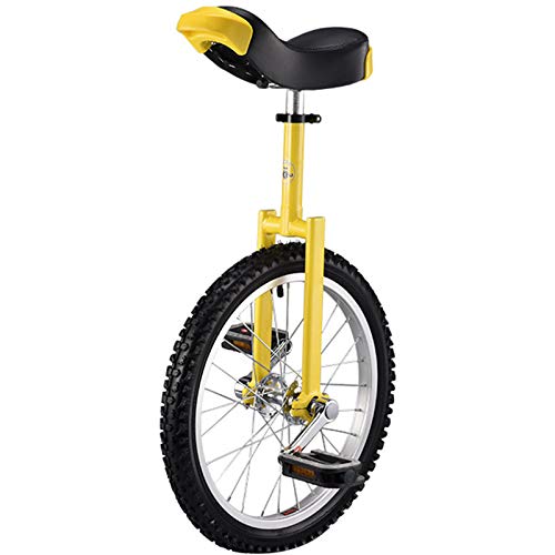 OLSDXAWQ, 18-Zoll-Einräder for Erwachsene, Einrad mit rutschfesten Rädern, Bergreifen, Reiten, Selbstausgleichsübung, Laufradfahren, Outdoor-Sport, Fitnessübung(Yellow) von OLSDXAWQ