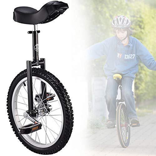 OLSDXAWQ, 18-Zoll-Rad-Einrad for Kinder, Einrad mit rutschfesten Rädern, Bergreifen, Reiten, Selbstausgleichsübung, Laufradfahren, Outdoor-Sport, Fitness-Übung(Black) von OLSDXAWQ