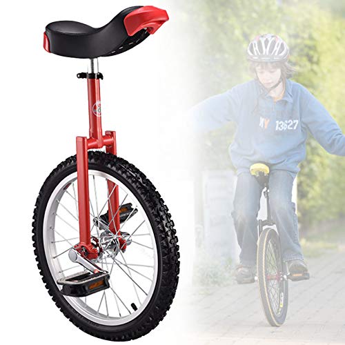 OLSDXAWQ, 18-Zoll-Rad-Einrad for Kinder, Einrad mit rutschfesten Rädern, Bergreifen, Reiten, Selbstausgleichsübung, Laufradfahren, Outdoor-Sport, Fitness-Übung(Red) von OLSDXAWQ