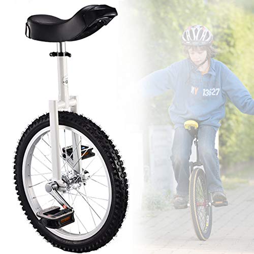 OLSDXAWQ, 18-Zoll-Rad-Einrad for Kinder, Einrad mit rutschfesten Rädern, Bergreifen, Reiten, Selbstausgleichsübung, Laufradfahren, Outdoor-Sport, Fitness-Übung(White) von OLSDXAWQ