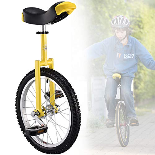 OLSDXAWQ, 18-Zoll-Rad-Einrad for Kinder, Einrad mit rutschfesten Rädern, Bergreifen, Reiten, Selbstausgleichsübung, Laufradfahren, Outdoor-Sport, Fitness-Übung(Yellow) von OLSDXAWQ