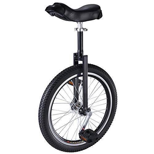 OLSDXAWQ, 20/18/16 Zoll Einrad, Verstellbarer Sitz, rutschfeste Reifen, mit stabilem Aufbewahrungsständer, Balance-Radfahren, Fitness for Erwachsene(Black,16inch) von OLSDXAWQ