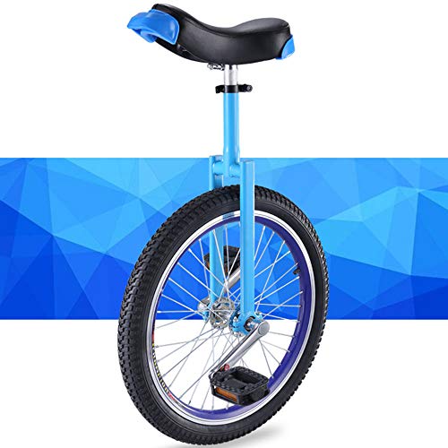 OLSDXAWQ, 20/18/16 Zoll Einrad, Verstellbarer Sitz, rutschfeste Reifen, mit stabilem Aufbewahrungsständer, Balance-Radfahren, Fitness for Erwachsene(Blue,16inch) von OLSDXAWQ