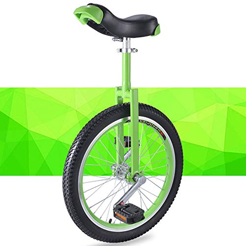 OLSDXAWQ, 20/18/16 Zoll Einrad, Verstellbarer Sitz, rutschfeste Reifen, mit stabilem Aufbewahrungsständer, Balance-Radfahren, Fitness for Erwachsene(Green,16inch) von OLSDXAWQ